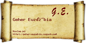 Geher Euzébia névjegykártya